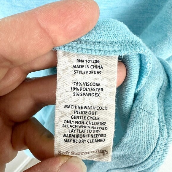 Soft Surroundings Arley Tunic Pullover Snap Shoulder Blue Size Medium - Picture 7 of 7